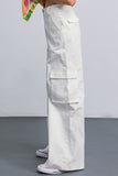 Remi cargo wide leg denim jean (white)