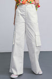 Remi cargo wide leg denim jean (white)