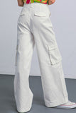 Remi cargo wide leg denim jean (white)