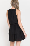 Courtney sleeveless tiered dress (black)