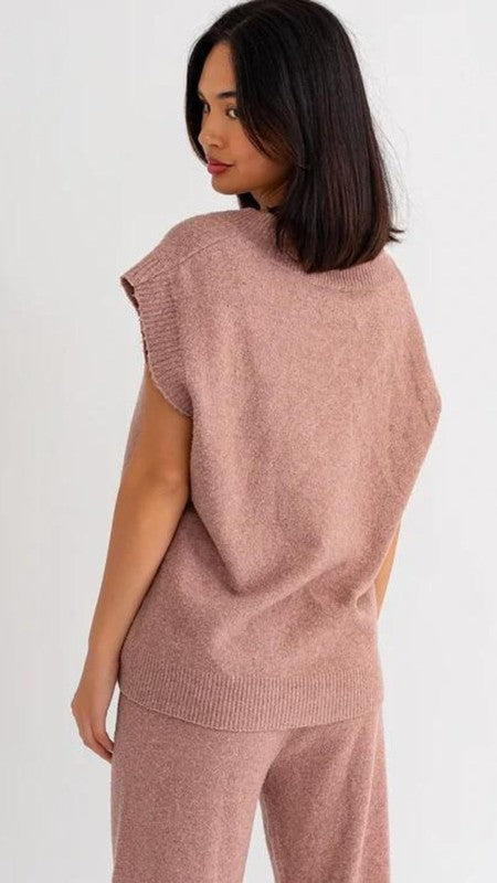 Lightswitch sleeveless sweater (dusty mauve)