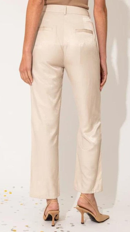 Dimitri satin trouser pant (creamy beige)