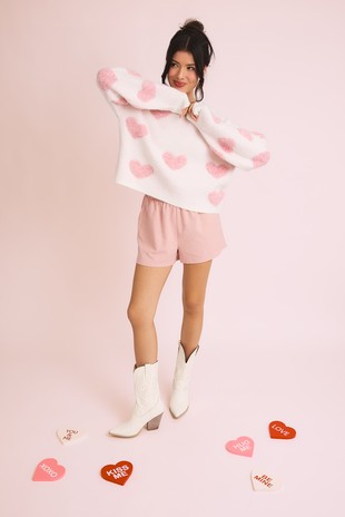 Lexie Heart Sweater (ivory/pink)