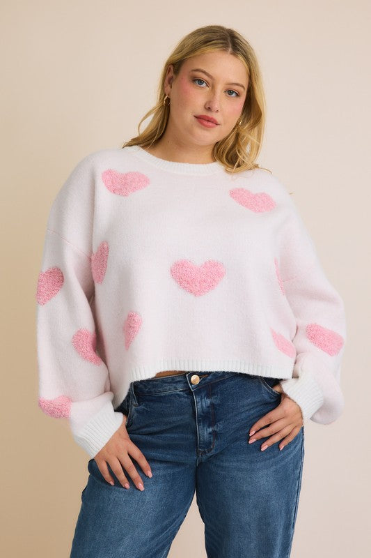 Lexie Heart Sweater (ivory/pink)