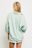 Stacia button down oversized top (mint)