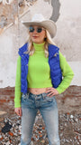 Abbie Lime Green Cropped Sweater (Copy)