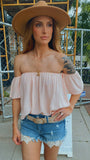 Devin chiffon strapless top (light pink)