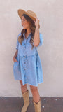 Rylie denim babydoll dress (medium wash)