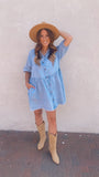 Rylie denim babydoll dress (medium wash)