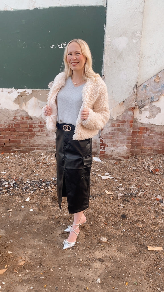 Alana sherpa fluffy jacket (cream)