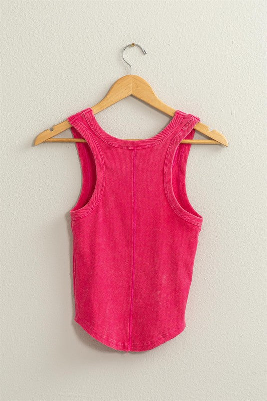 Mineral Wash Essential Tank (bright pink)