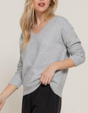 Betsey raw seam soft sweater (heather gray)